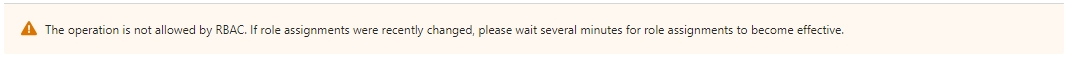 The operation is not allow by RBAC