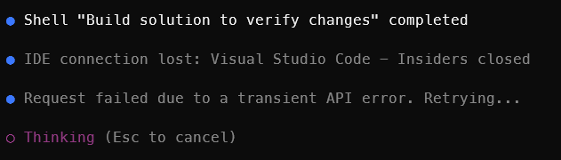 IDE Connection Lost